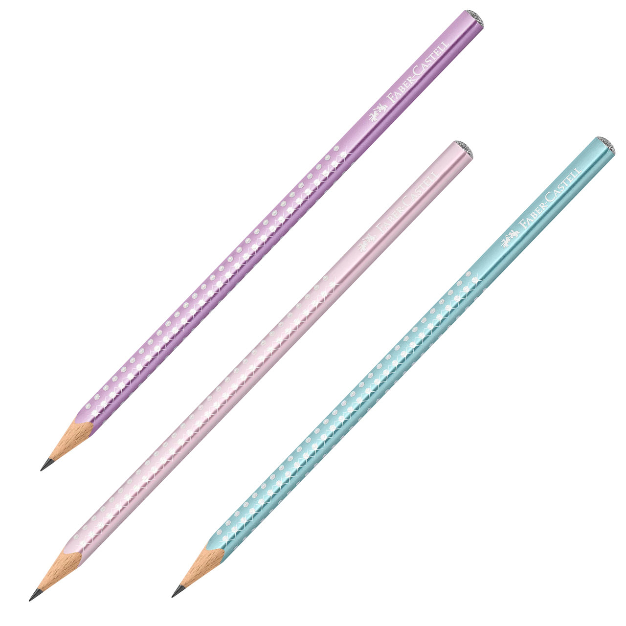 FABER-CASTELL-Bleistift-Sparkle-metallic-Grip-2001-lila-rose-tuerkis-duenn-kaufen-lafueliki