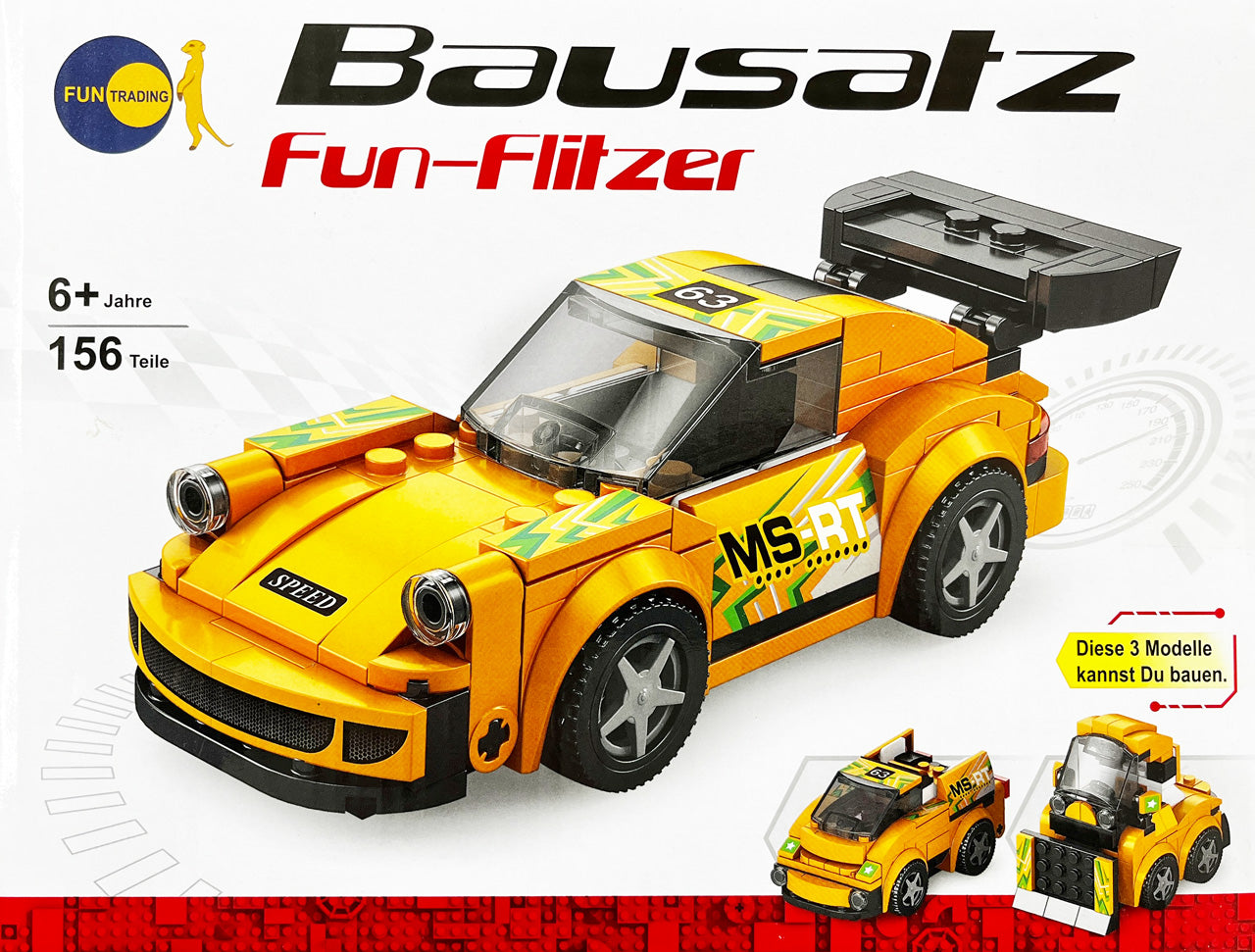 FUN-TRADING-Klemmbaustein-Bausatz-Fun-Flitzer-Auto-Fahrzeug-gelb-4260612166501-lafueliki