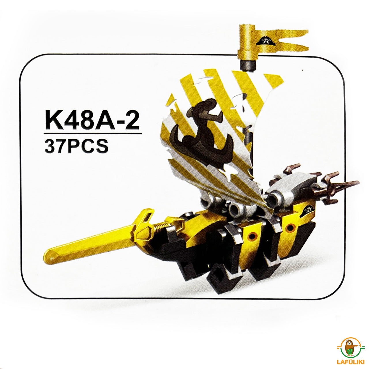 FUN-TRADING-Klemmbaustein-Bausatz-mini-Piraten-Boot-Schiff-gelb-4260612166358-online-kaufen-lafueliki