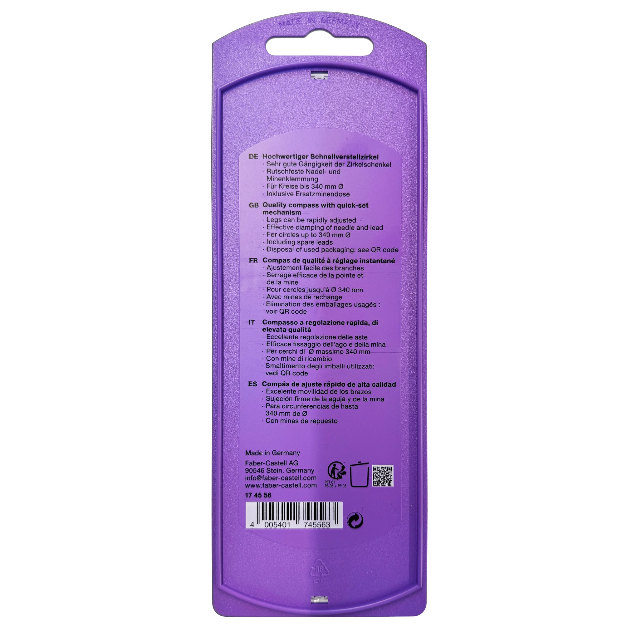 Faber-Castell Schnellverstellzirkel Stream · Flow Edition · Farbverlauf