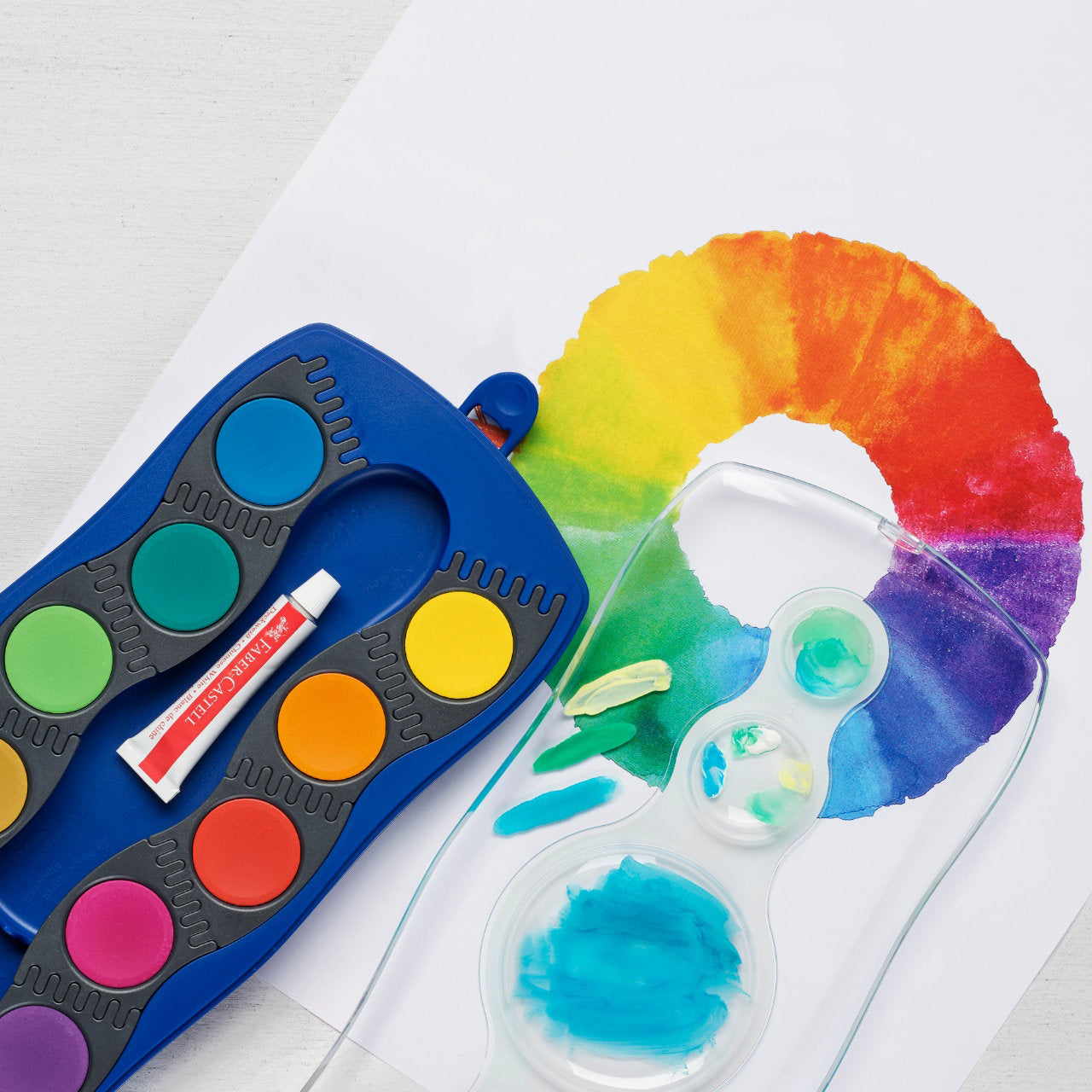 Faber-Castell-Deckfarbkasten-malkasten-Connector-12-Farben-offen-anwendung-lafueliki