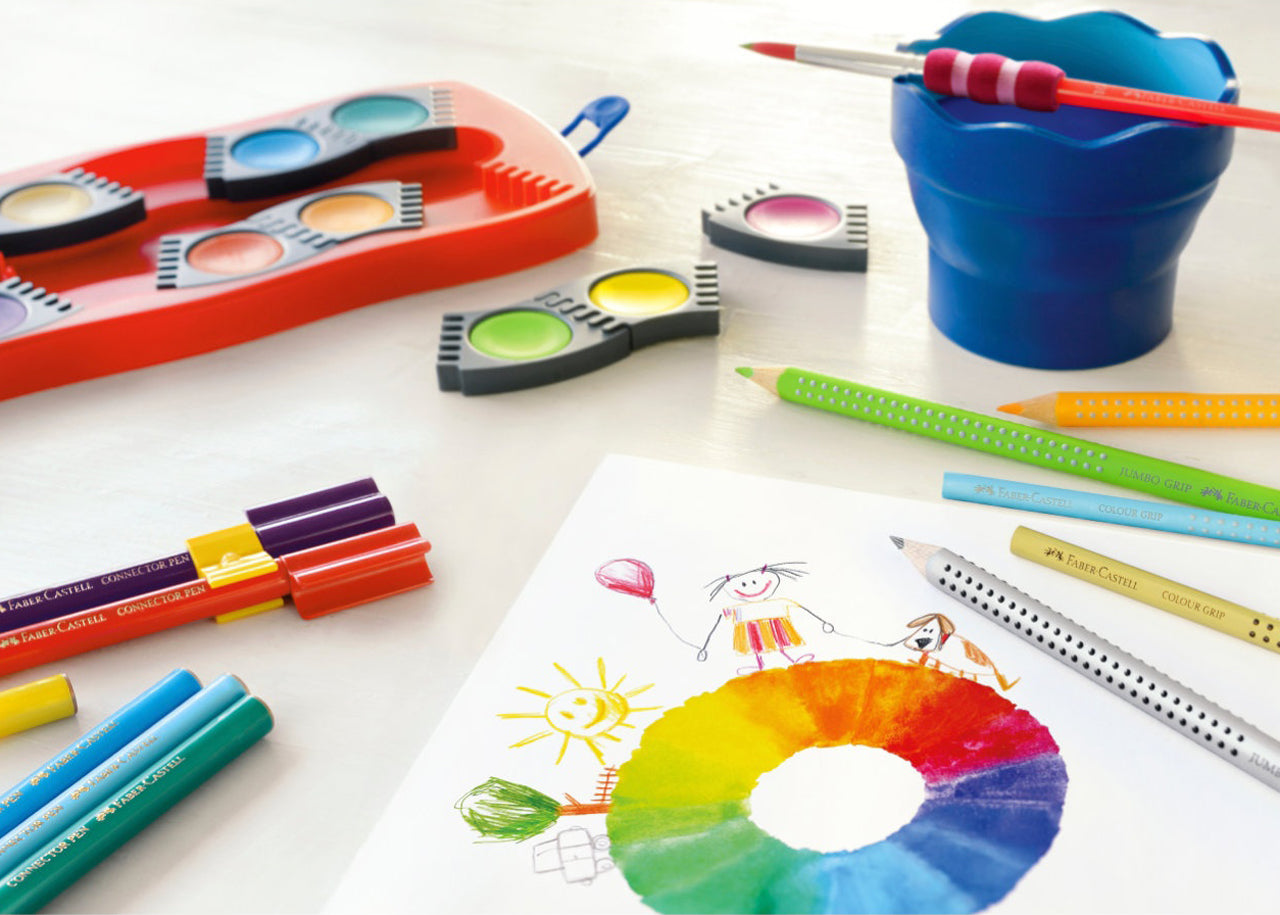 Faber-Castell-Deckfarbkasten-malkasten-Connector-12-Farben-rot-125030-anwendung-lafueliki