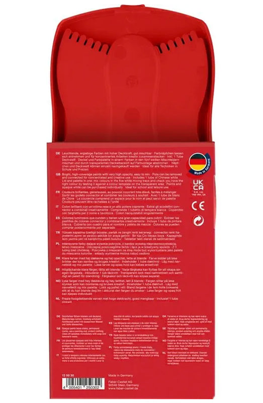 Faber-Castell-Deckfarbkasten-malkasten-Connector-12-Farben-rot-125030-ovp-lafueliki
