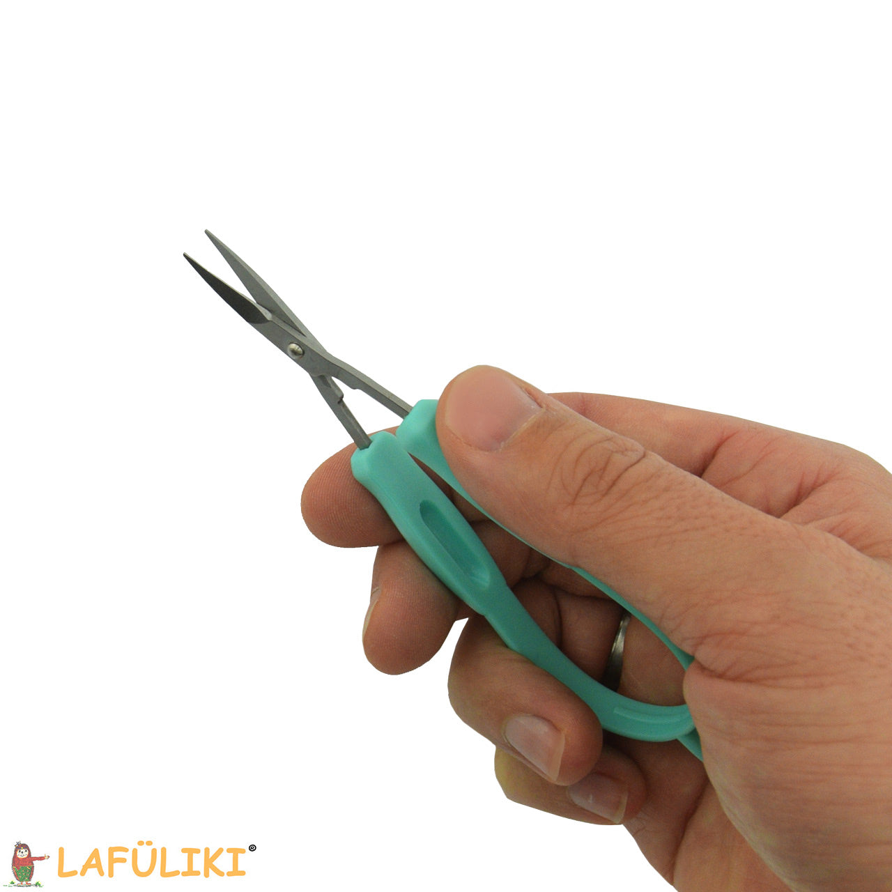 Feder-buegel-schere-mini-Easy-Grip-spitz-in-der-hand-MEG-3-1151-lafueliki