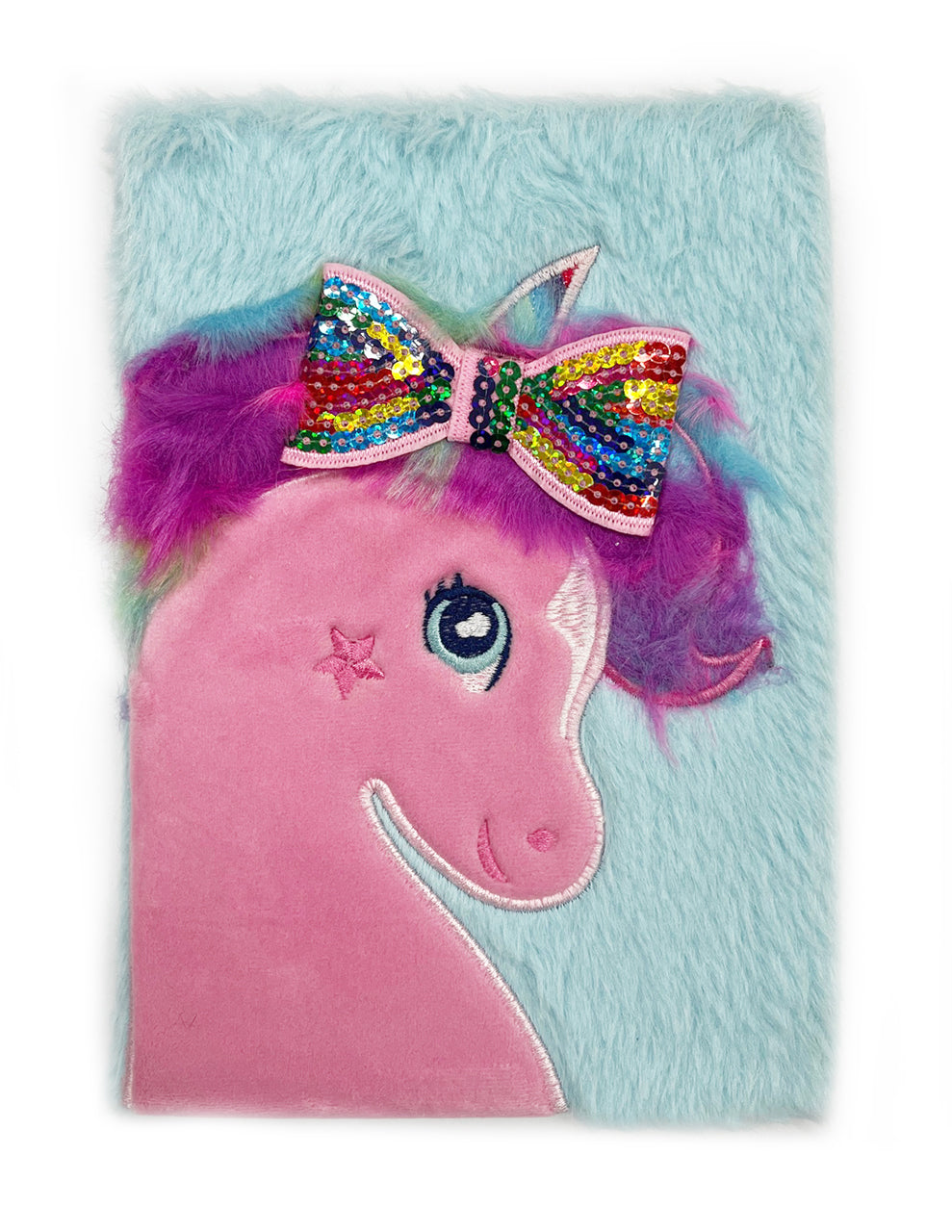 Flauschiges-Notizbuch-A5-Einhorn-31339-Fellimitat-mit-Applikationen-kaufen-lafueliki