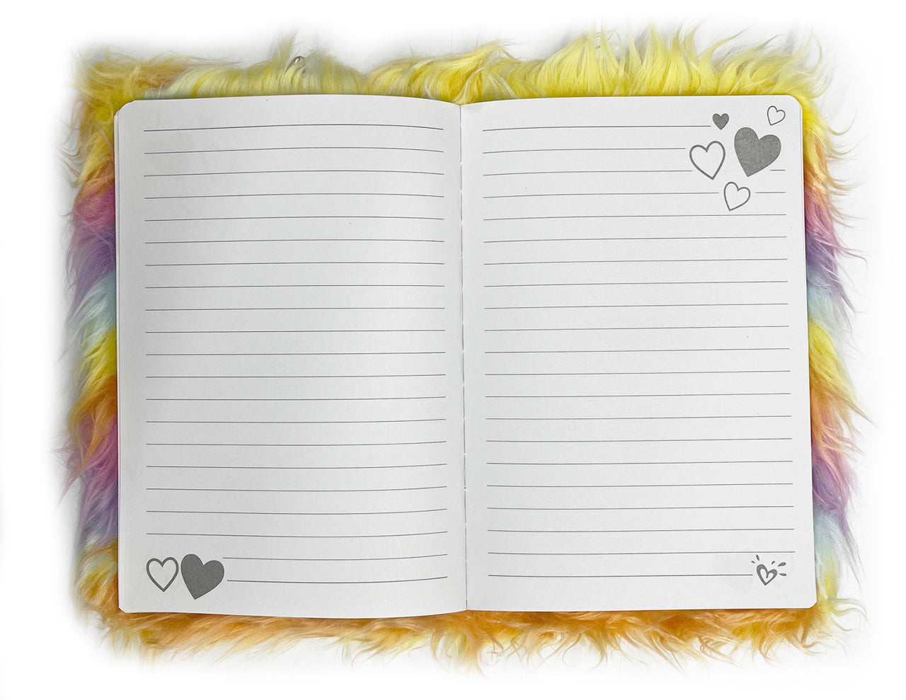 Flauschiges-Notizbuch-A5-Wuschel-Einhorn-bunt-31376-glitzer-lineatur-liniert-kaufen-lafueliki