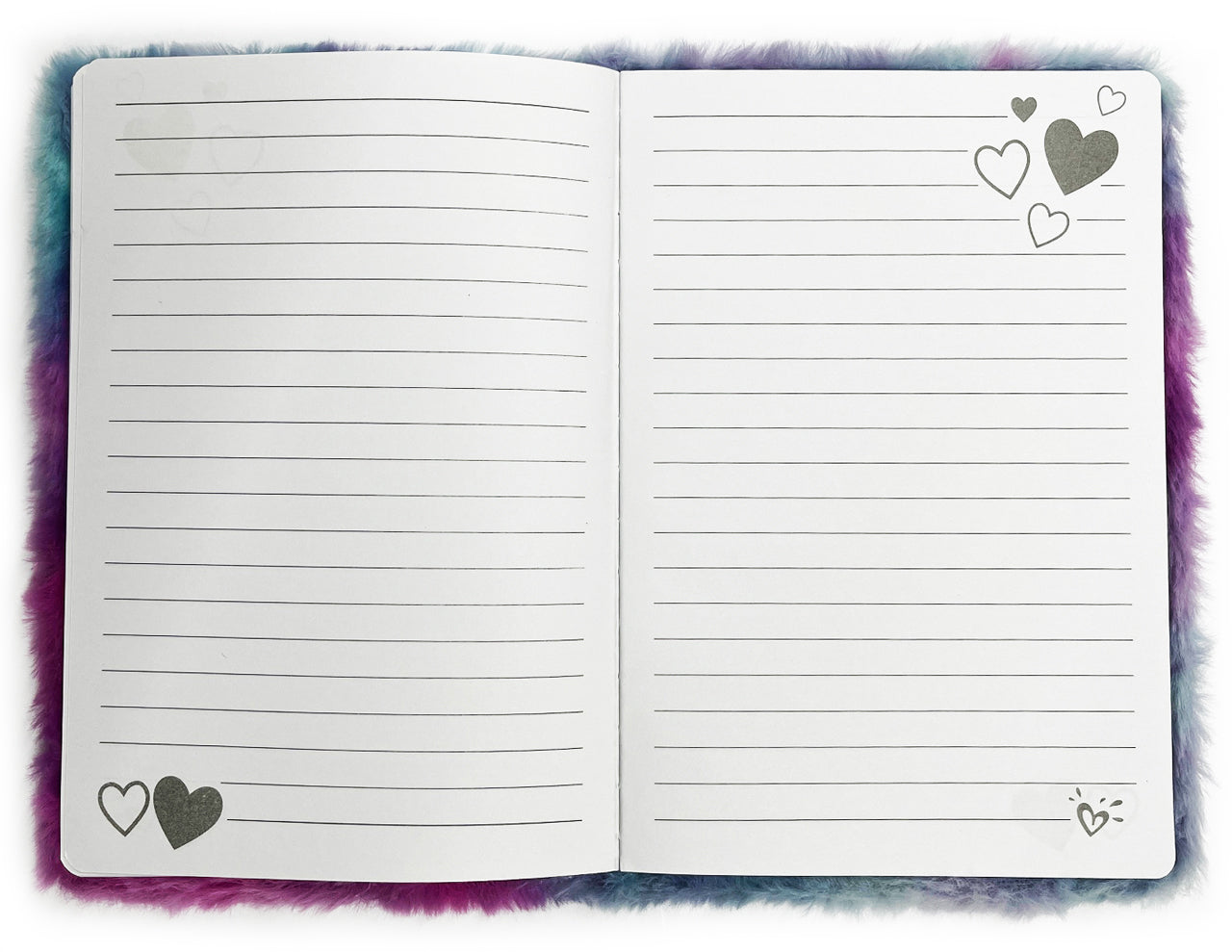 Flauschiges-Notizbuch-A5-regenbogen-lila-hellblau-31370-liniert-lafueliki