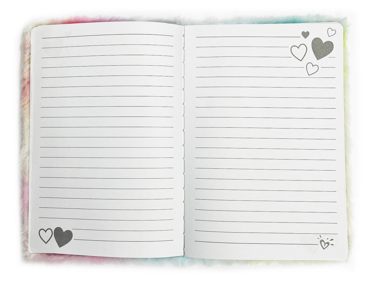 Flauschiges-Notizbuch-A5-regenbogen-rosa-hellblau-31352-lineatur-liniert-kaufen-lafueliki