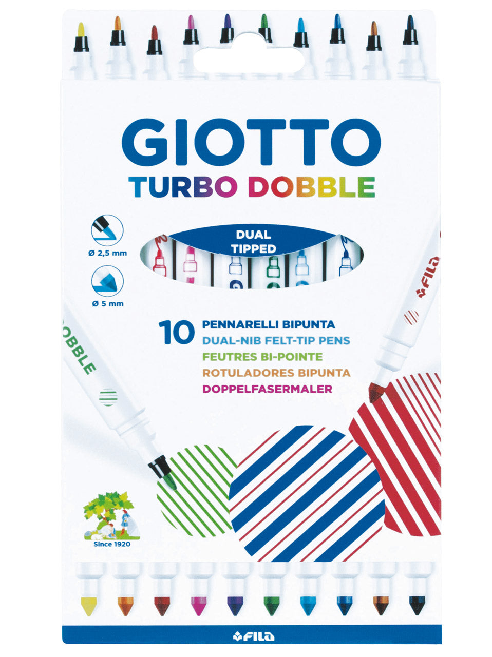 GIOTTO-Turbo-Dobble-Doppel-Faserstifte-Filzstifte-10er-Set-dick-duenn-spitze-42600-lafueliki