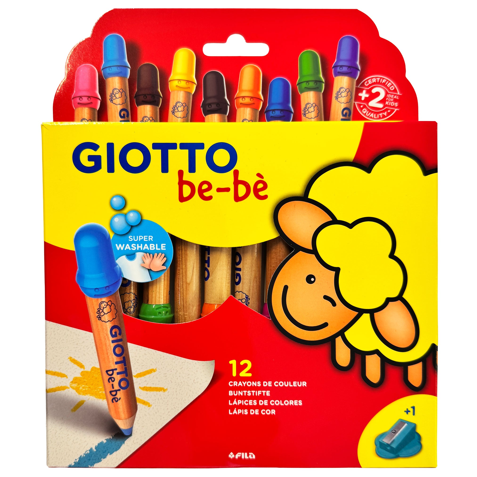 Giotto be-be Farbstifte 12er Set für Kinder ab 2 Jahren