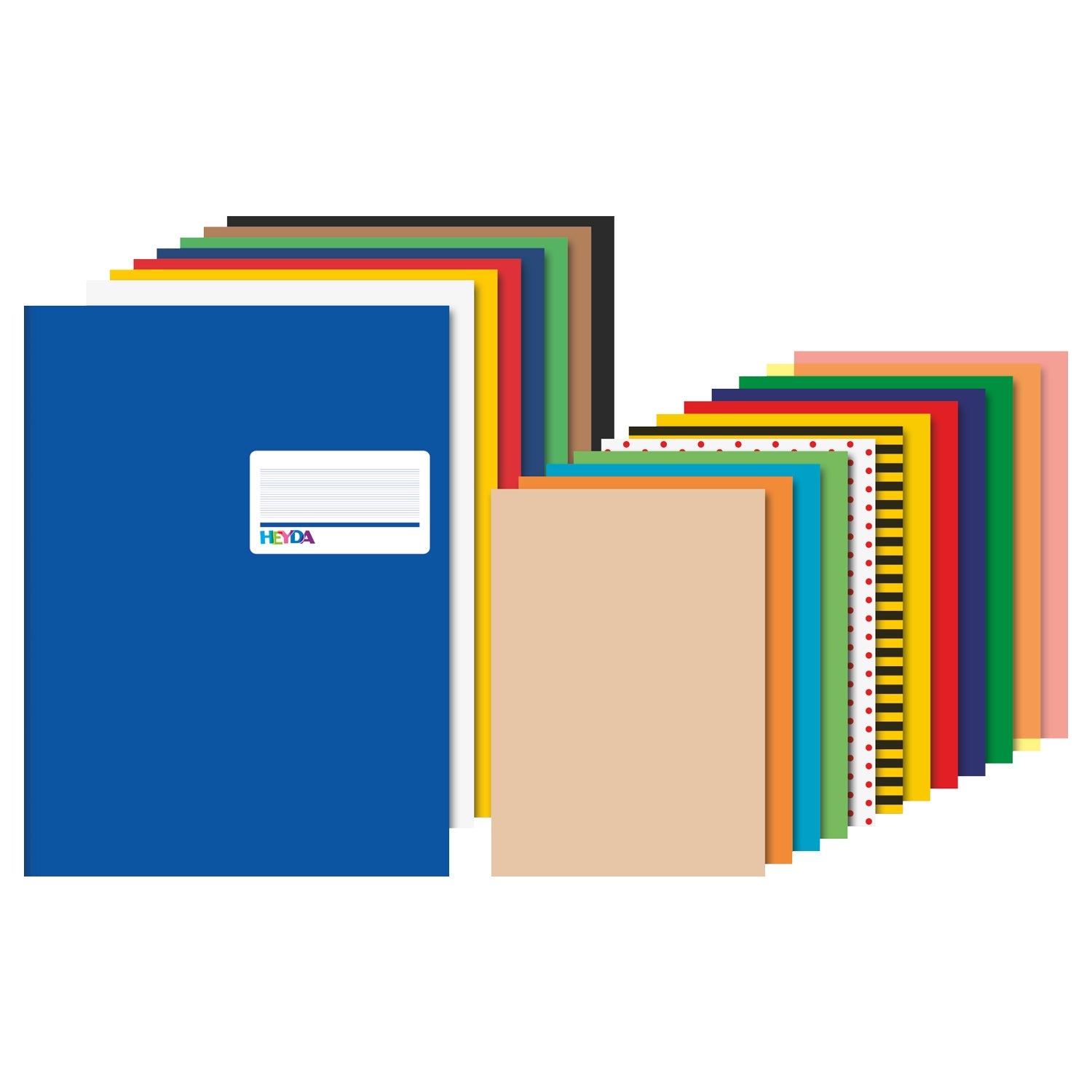 HEYDA Bastelpapier-Mix Set · A3/A4 · 20-teilig · buntsortiert · inkl. Sammelmappe