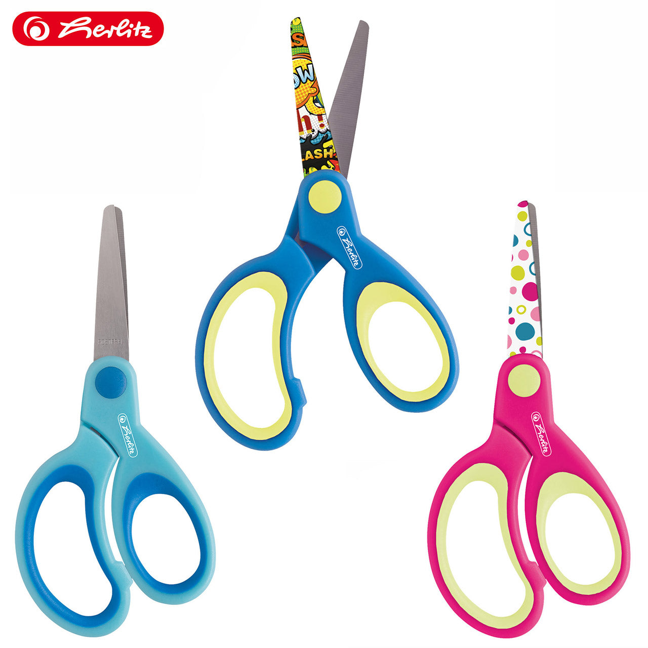 Herlitz-Bastelschere-Rechtshander-Design-rund-13cm-10897171-pink_gelb-blau_hellbau-blau-gruen-4008110336282-10897163-Schere-lafueliki