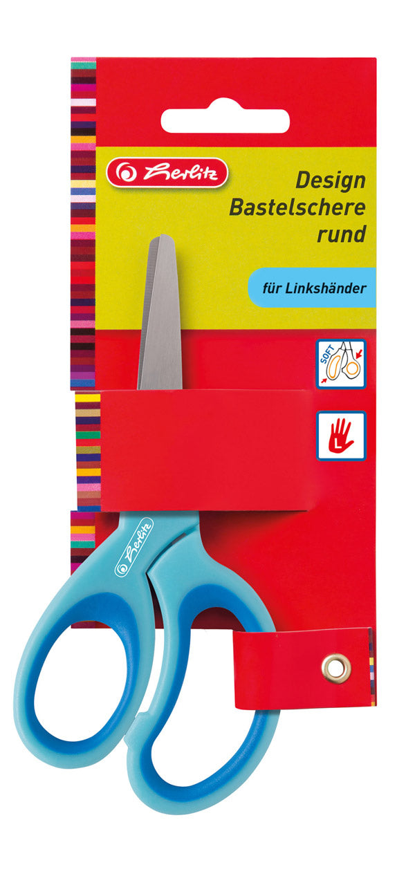 Herlitz-Design-Bastelschere-rund-Linkshaender-blau-hellbau-57701-schere-ovp-lafueliki
