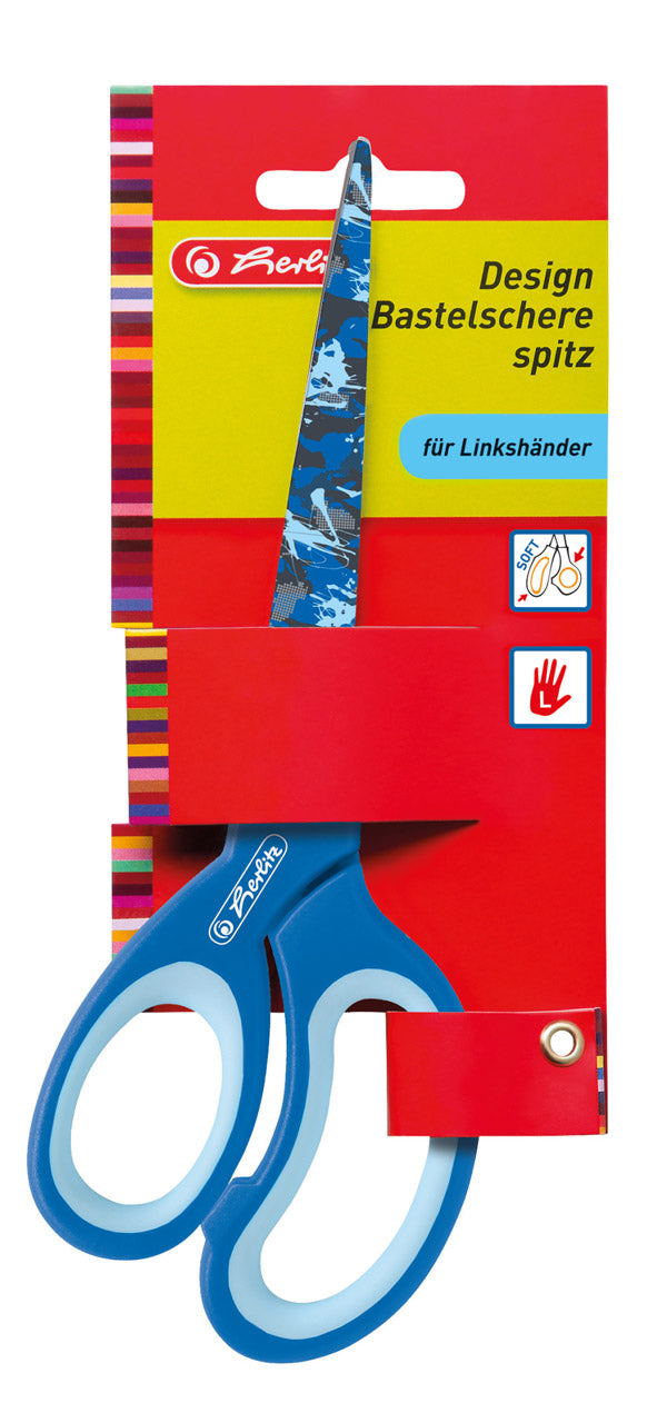 Herlitz-Linkshander-Design-Bastelschere-spitz-17cm-10897171-blau_hellbau-57719-ovp-4008110337319-Schere-lafueliki