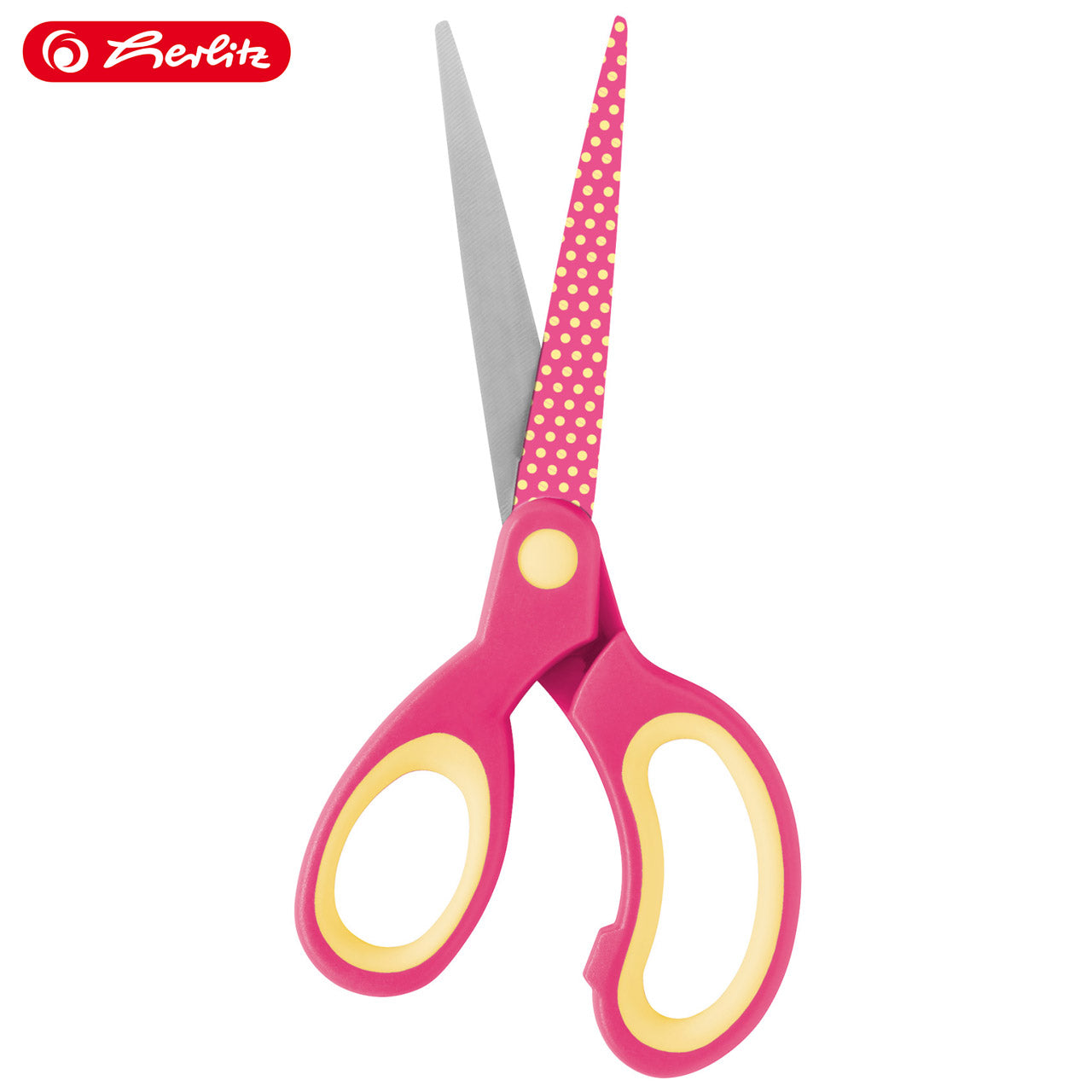 Herlitz-Linkshander-Design-Bastelschere-spitz-17cm-10897171-pink_gelb-57721-offen-4008110337319-Schere-lafueliki