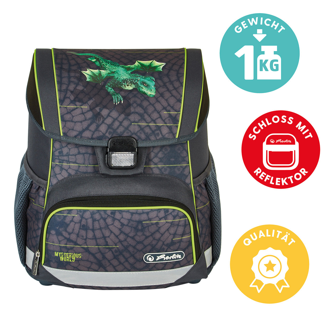 Herlitz Loop Plus Schulranzen-Set · Drache · 4-teilig – LAFÜLIKI