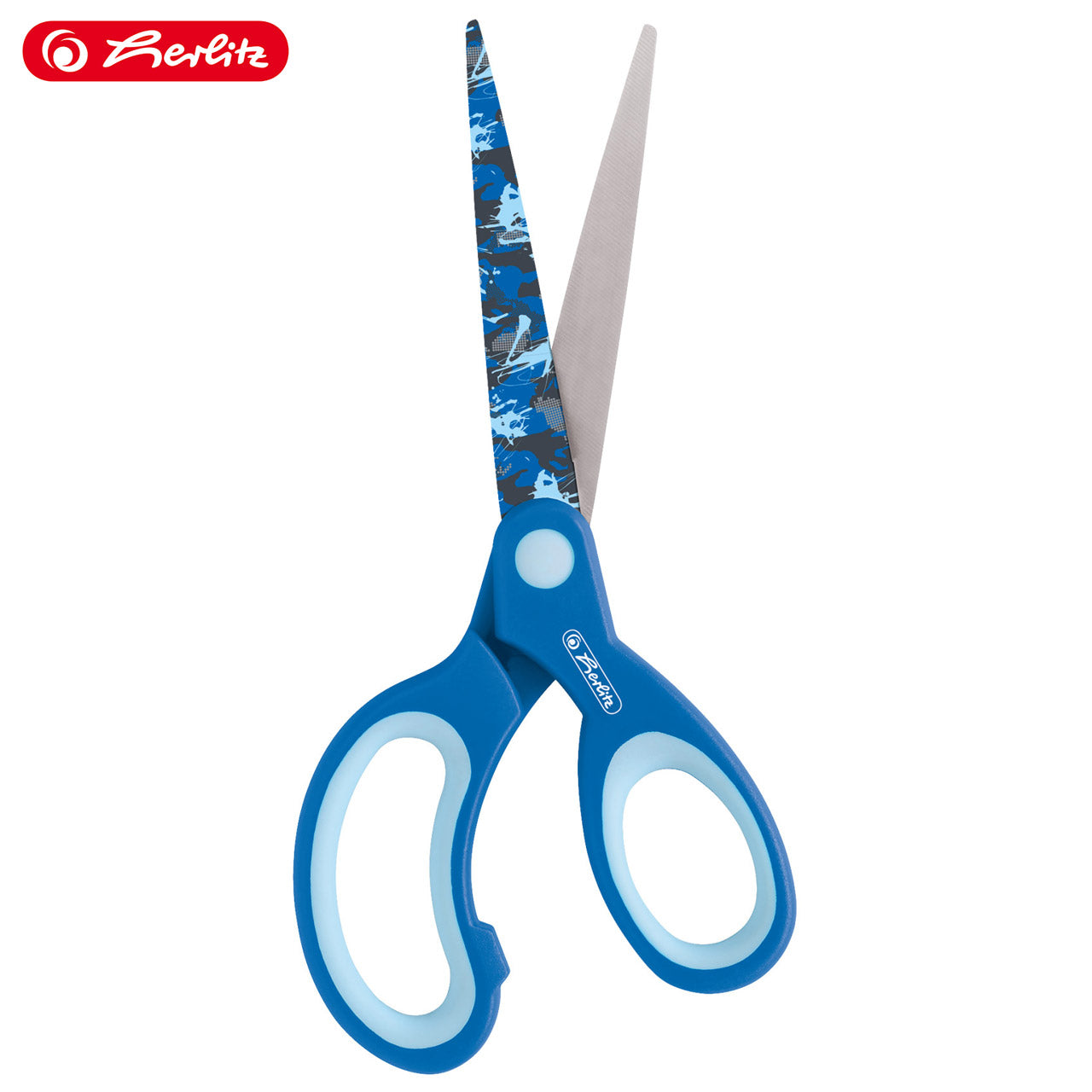 Herlitz-Rechtshander-Design-Bastelschere-spitz-17cm-10801728-blau_hellbau-4008110299532-Schere-offen-lafueliki