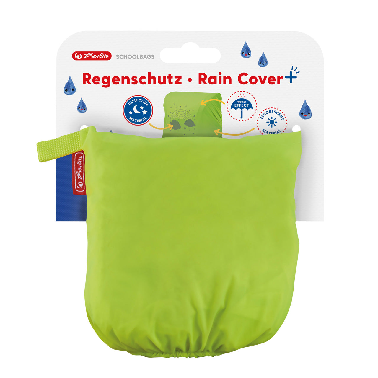 Herlitz-Regenhuelle-neon-gelb-Universal-Regenschutz-fuer-den-Schulranzen-ovp-lafueliki