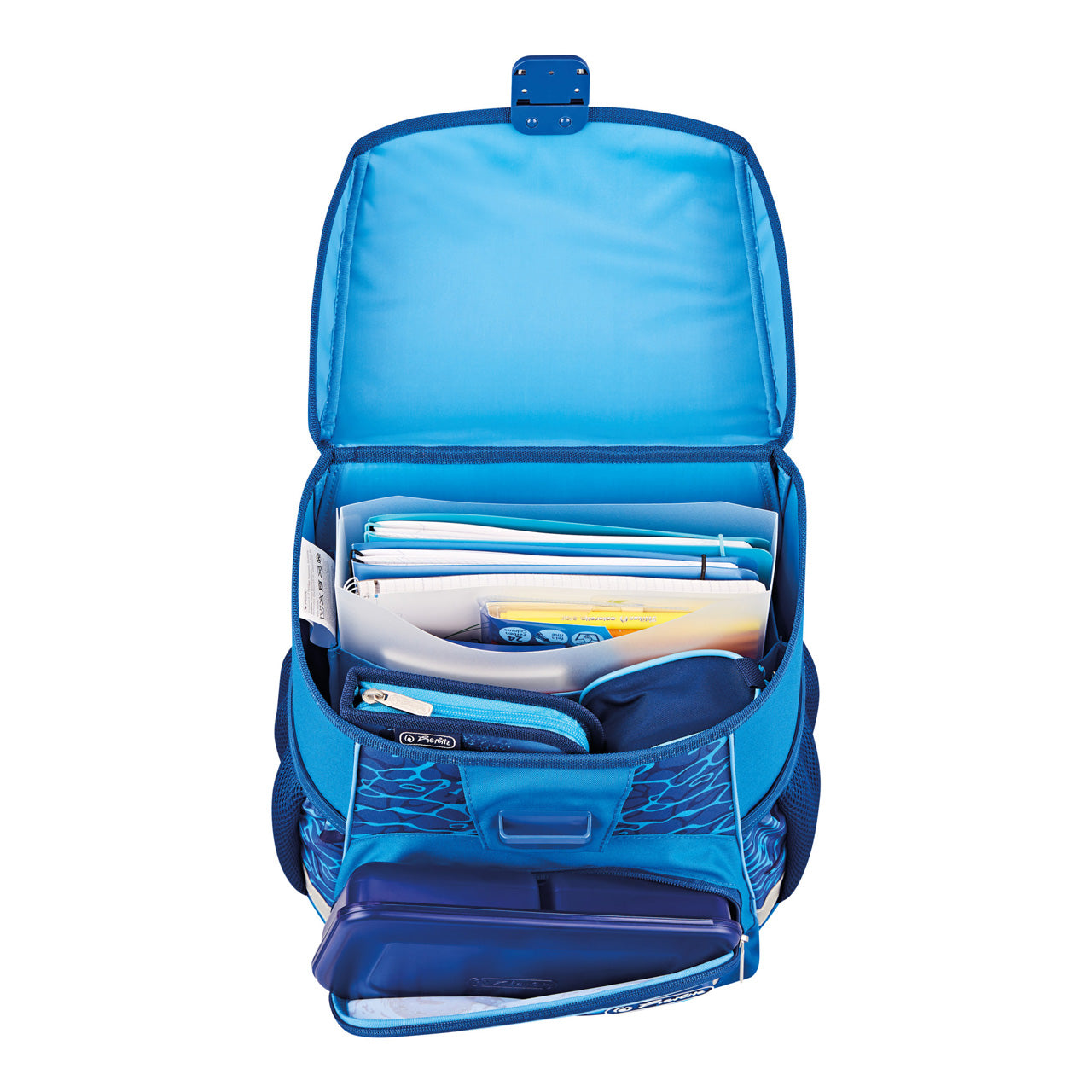 Herlitz-Schulranzen-Set-Loop-Plus-Hai-Shark-blau-offen-mit-inhalt-4008110345116-lafueliki