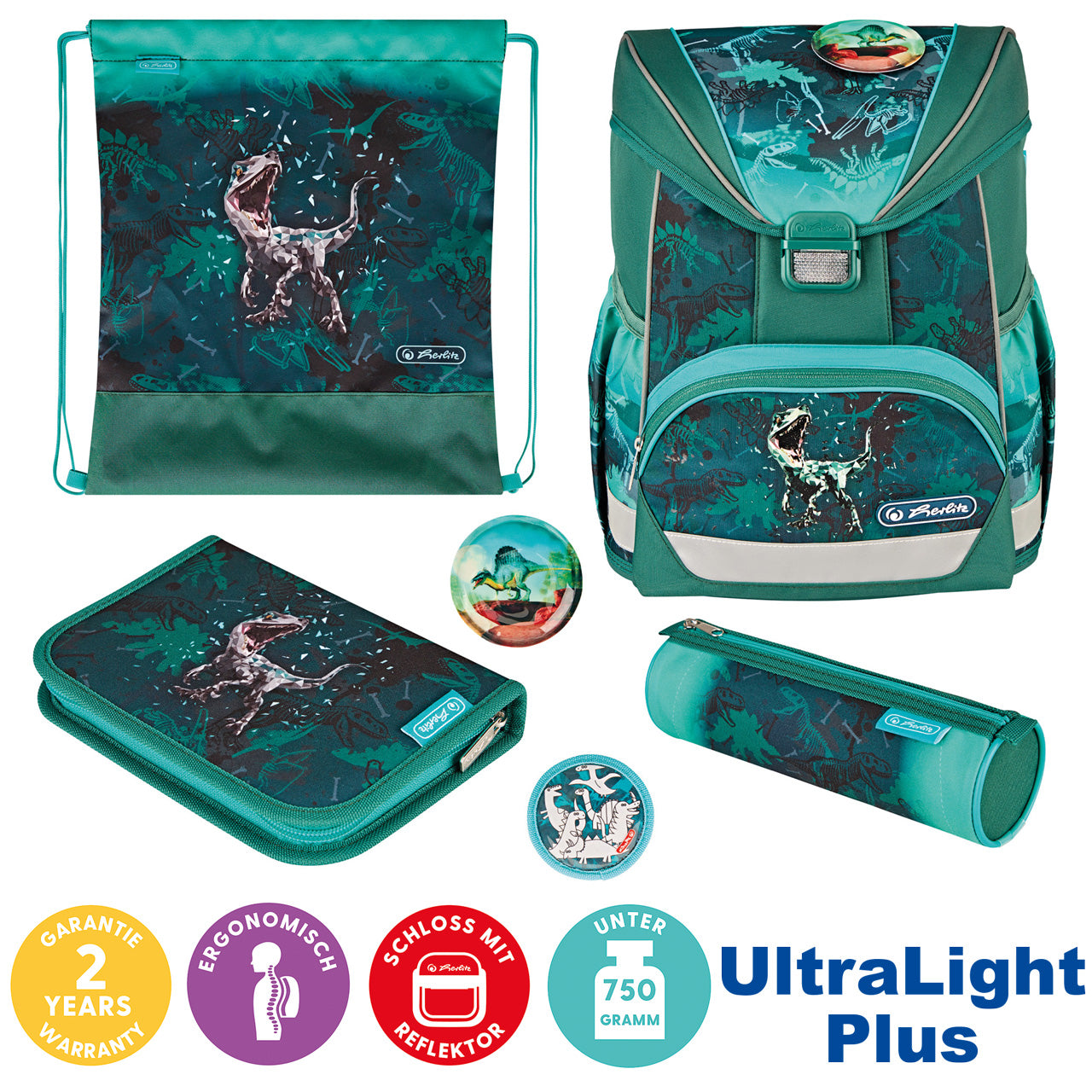 Herlitz-Schulranzen-UltraLight-Plus-Green-Rex-Dinosaurier-4008110358444-mit-icons-lafueliki