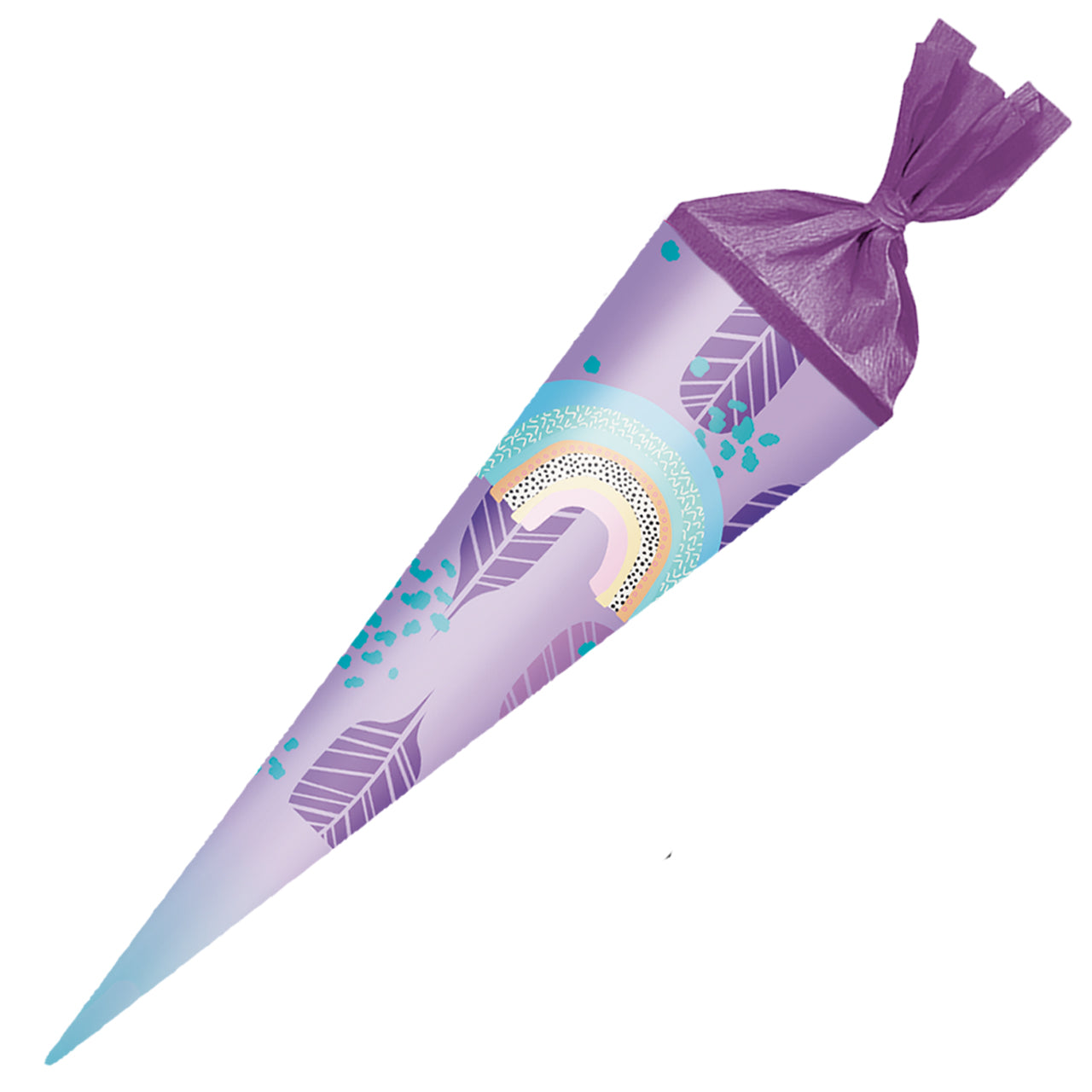 Herlitz-Schultuete-Geschwistertuete-35-cm-rund-Motiv-Feder-Regenbogen-maedchen-lila-50035090-online-kaufen-lafueliki