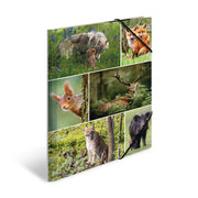 Herma-Sammelmappe-A4-Pappe-Waldtiere-Wolf-luchs-Fuchs-19341-lafueliki
