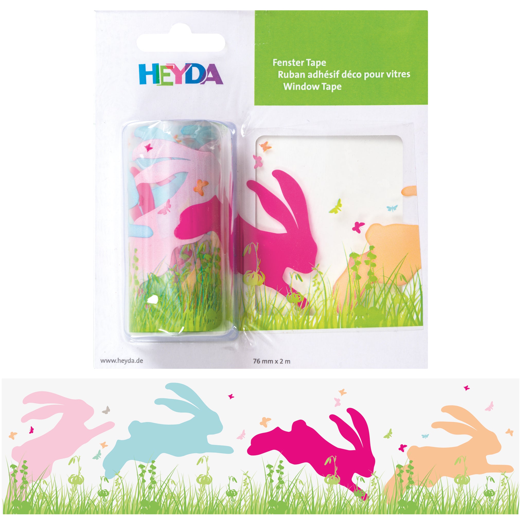 Heyda Silhouette Fenstertape · Ostern · Hase · bunt