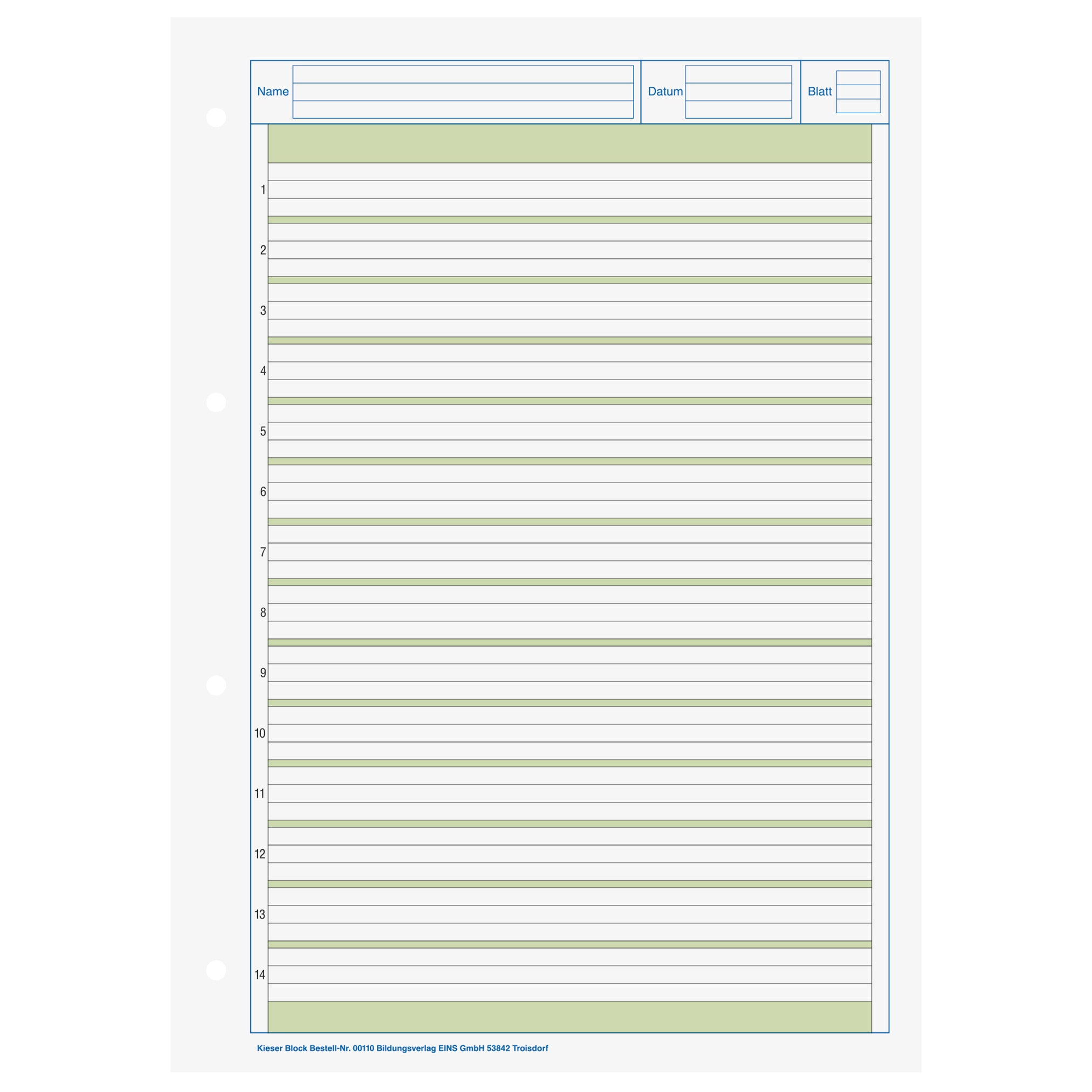 KIESER-Block 01 Lineatur 1 A4