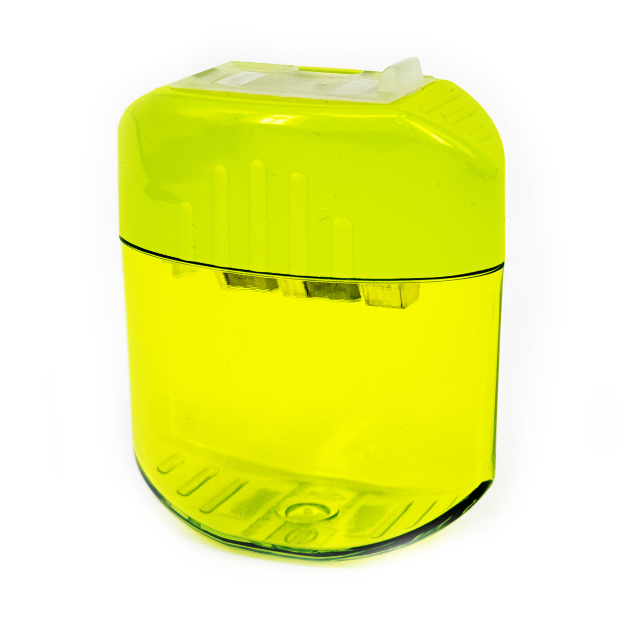 KUM-Anspitzer-Pop-hellgruen-lemon-mit-Behaelter-Rechtshaender-dick-duenn-dicke-Stifte-lafueliki