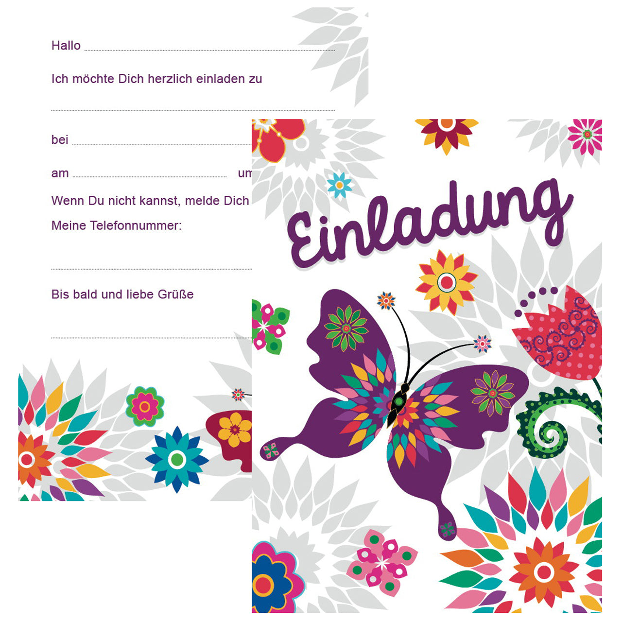 Kinder-Einladung-zum-Geburtstag-Karte-mit-Umschlaeg-Schmetterling-Butterfly-4015290490345-lafueliki