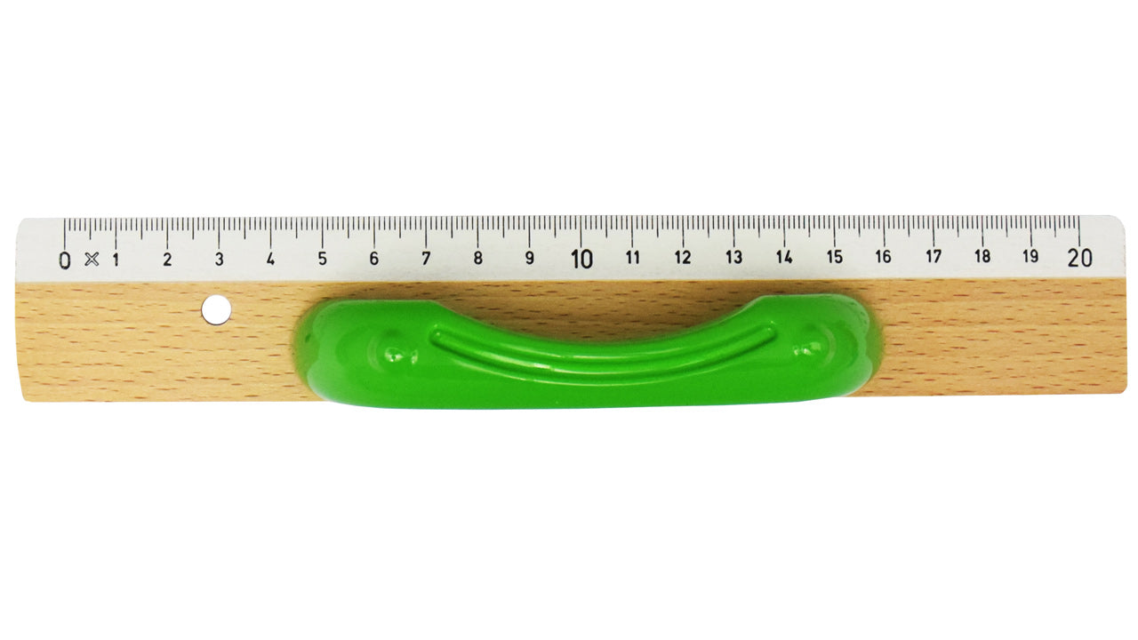 Kinder-Lineal-mit-Griff-20-cm-gruen-Anfaenger-Lineal-lafueliki