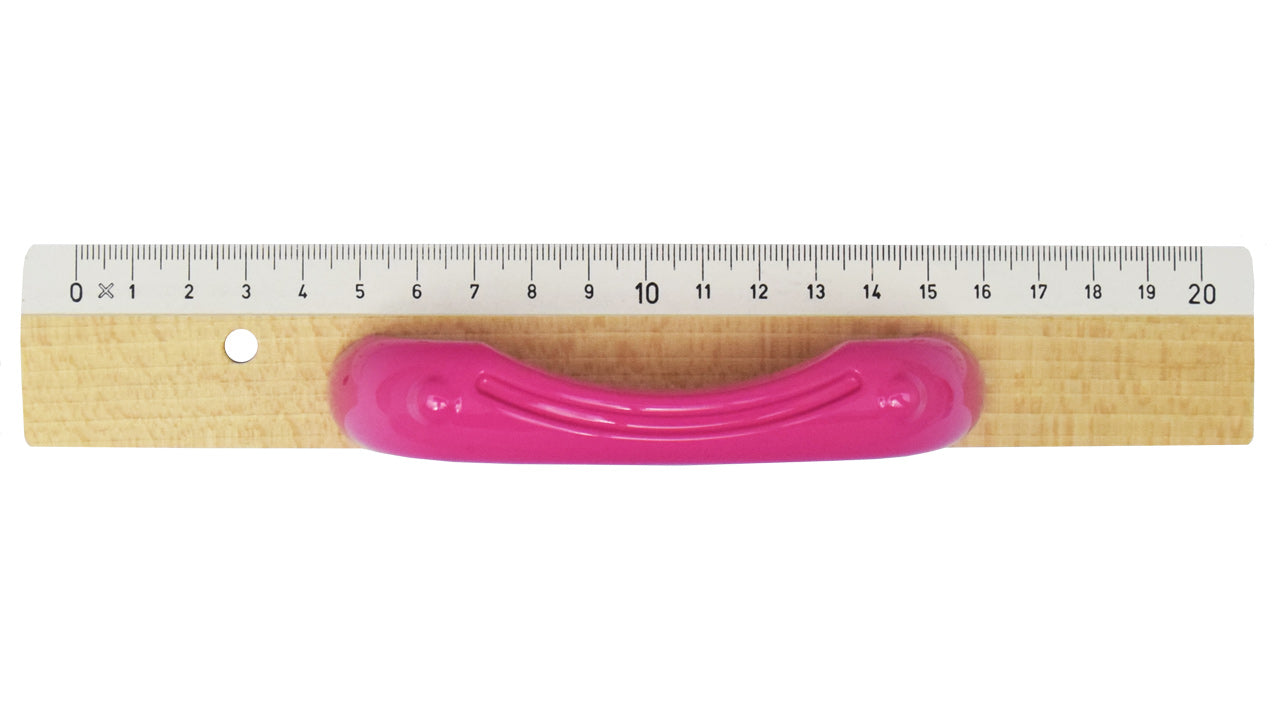 Kinder-Lineal-mit-Griff-20-cm-pink-Anfaenger-Lineal-lafueliki