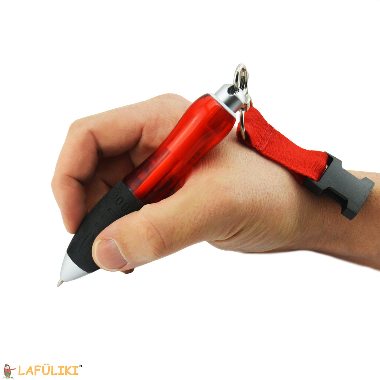Kugelschreiber-Extra-dick-fuer-Senioren-mit-Band-rot-in-der-hand-Lafueliki