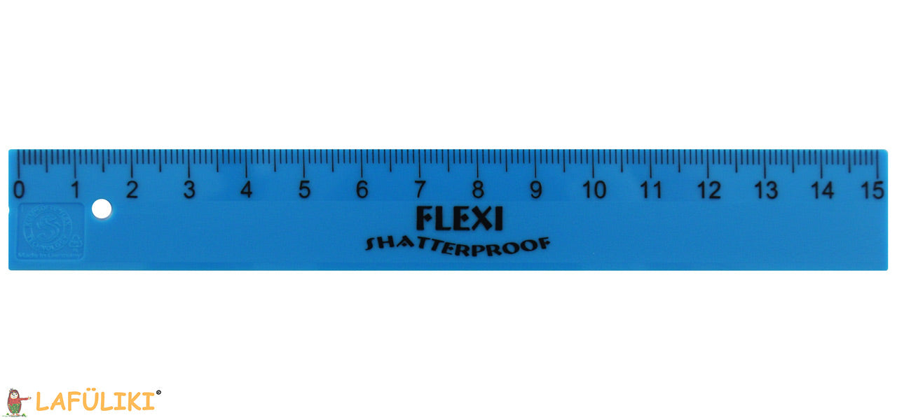 Kum-Lineal-15cm-flexi-hellblau-l1-schullineal-rechtshaender-lafueliki