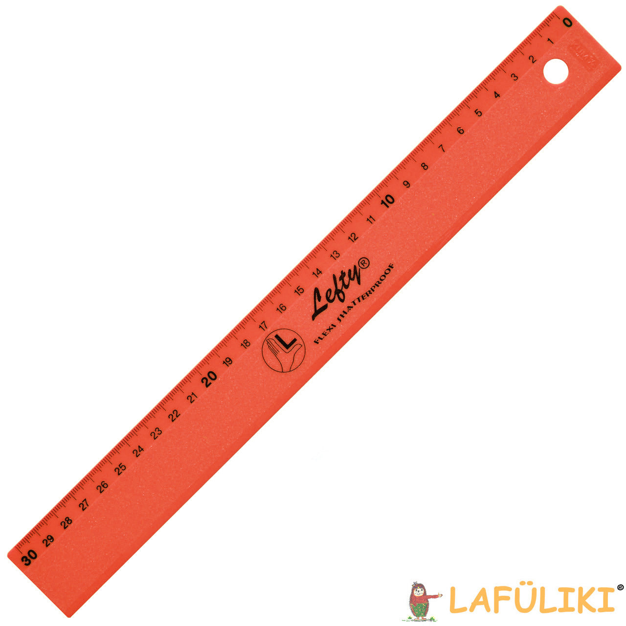 Kum-Lineal-fuer-Linkshander-30-cm-Pop-hellrot-Linkshander-Shop-lafueliki