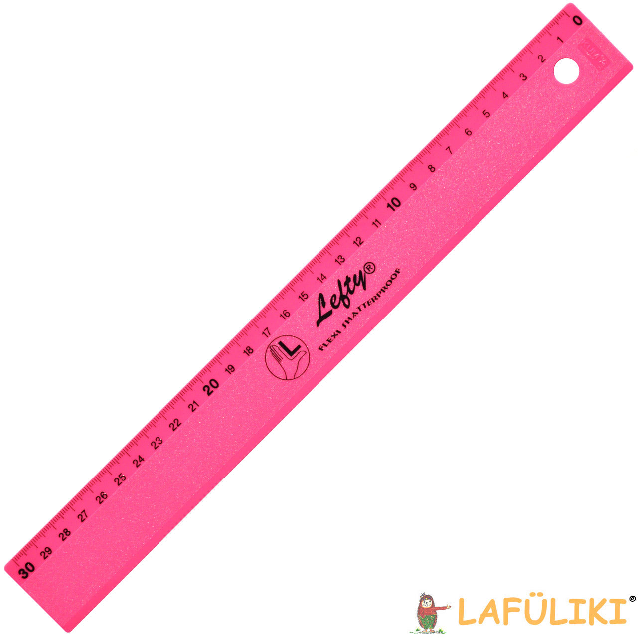 Kum-Lineal-fuer-Linkshander-30-cm-Pop-pink-Linkshander-Shop-lafueliki