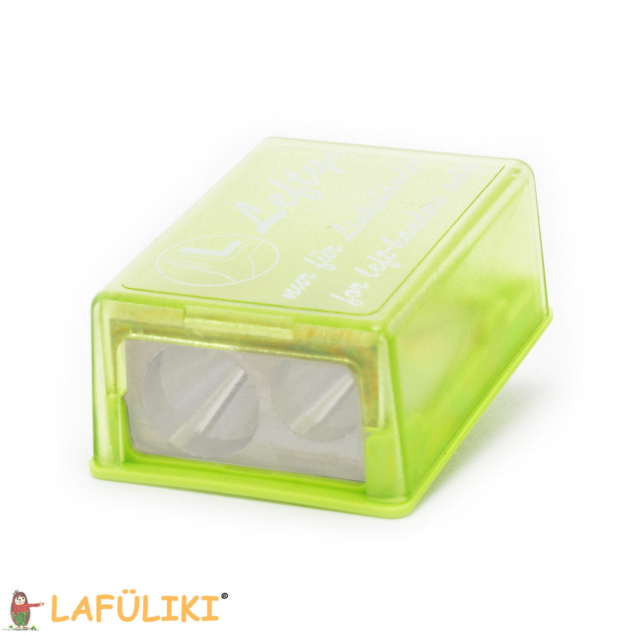 Kum-Linkshaender-spitzer-2in1-fuer-das-Etui-gruen-Anpitzer-lafueliki