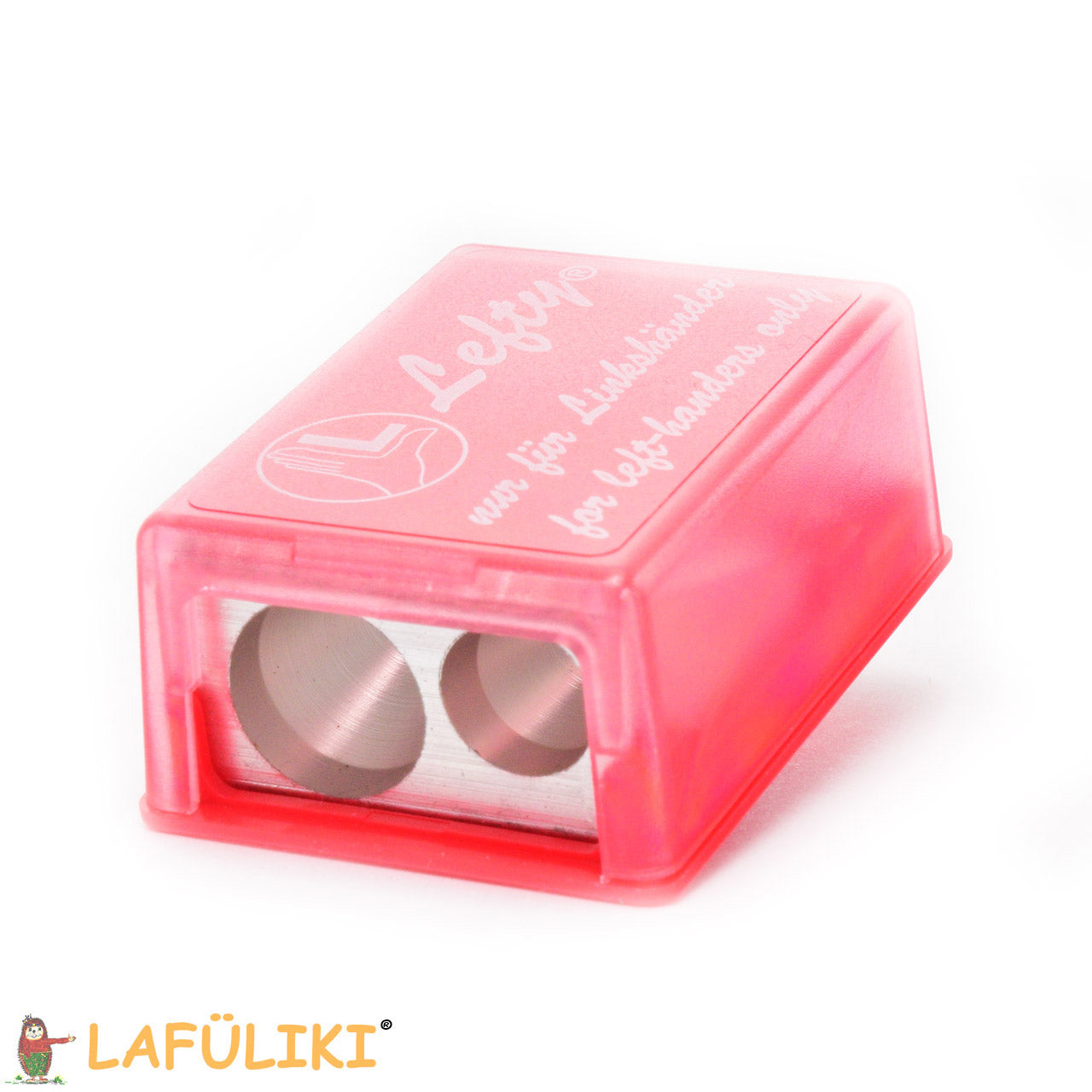 Kum-Linkshaender-spitzer-2in1-fuer-das-Etui-rot-Anpitzer-lafueliki