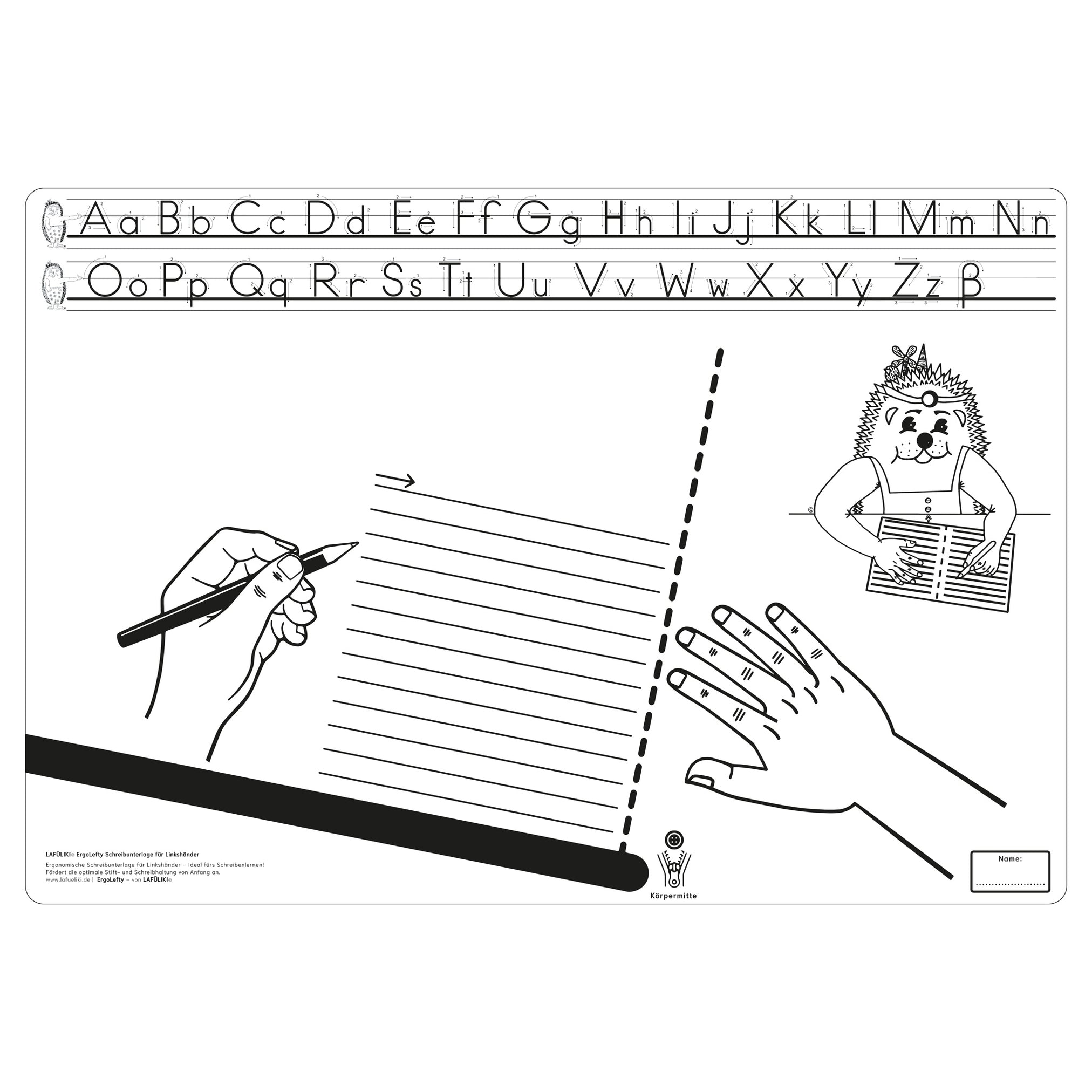 LAFÜLIKI Linkshänder Schreibunterlagen - ErgoLefty - Papierblock - Din A3