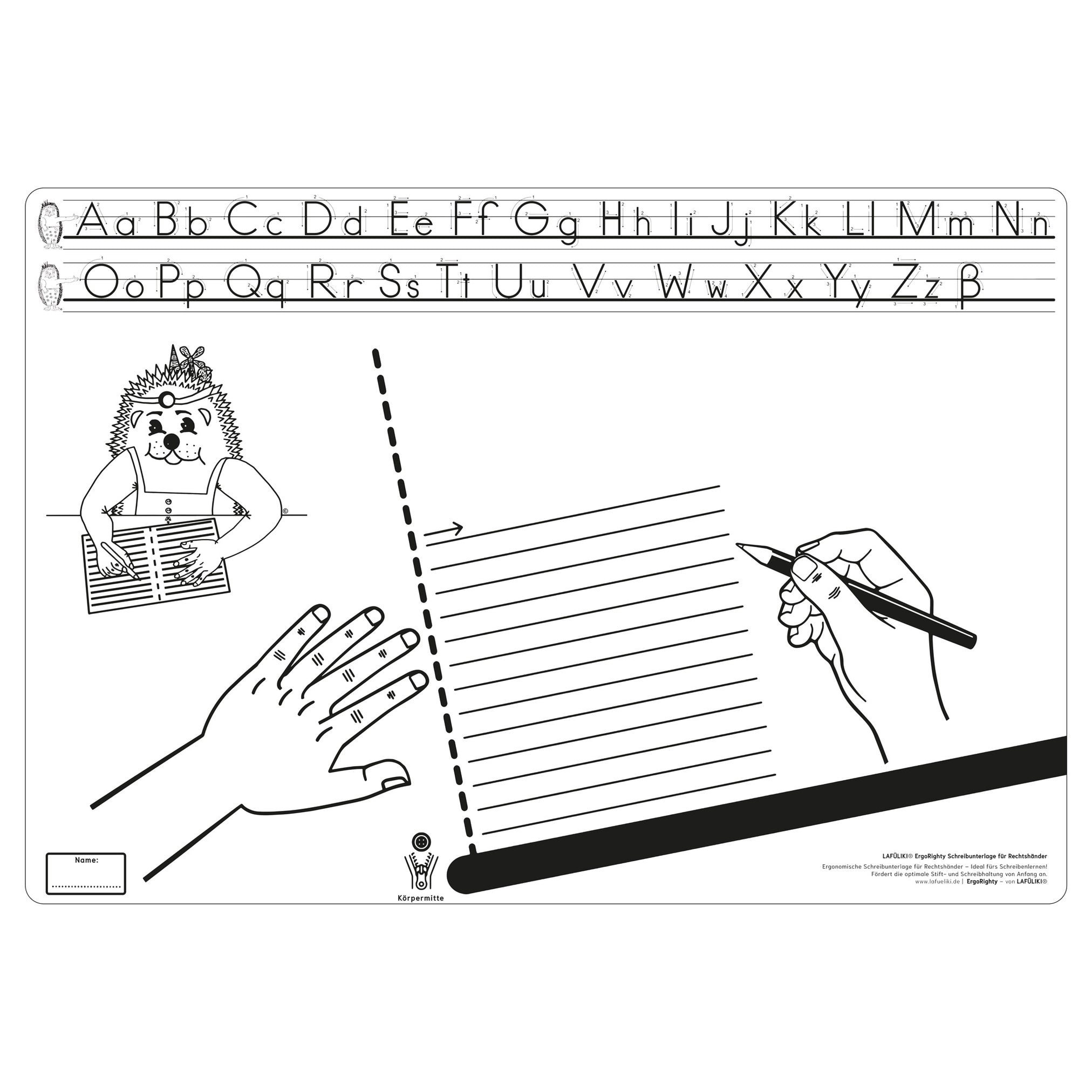 LAFÜLIKI Rechtshänder Schreibunterlagen - ErgoRighty - Papierblock - Din A3