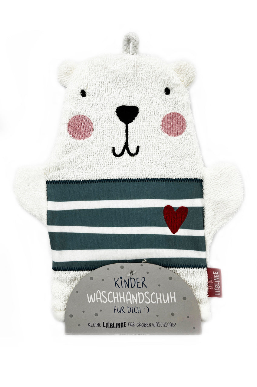 La-Vida-Kinder-Waschhandschuh-Motiv-Waschlappen-Baer-Eisbaer-geschenk-lafueliki