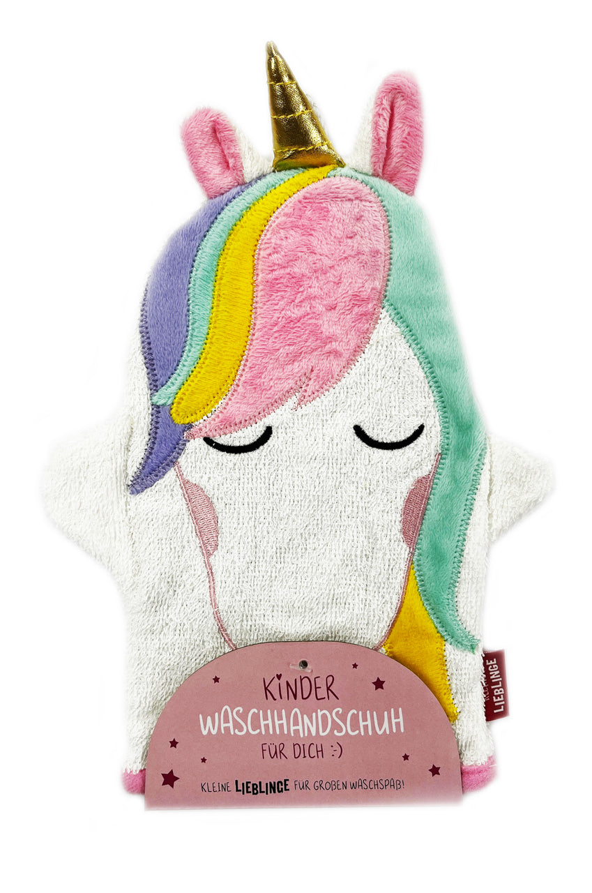 La-Vida-Kinder-Waschhandschuh-Motiv-Waschlappen-Einhorn-geschnek-lafueliki