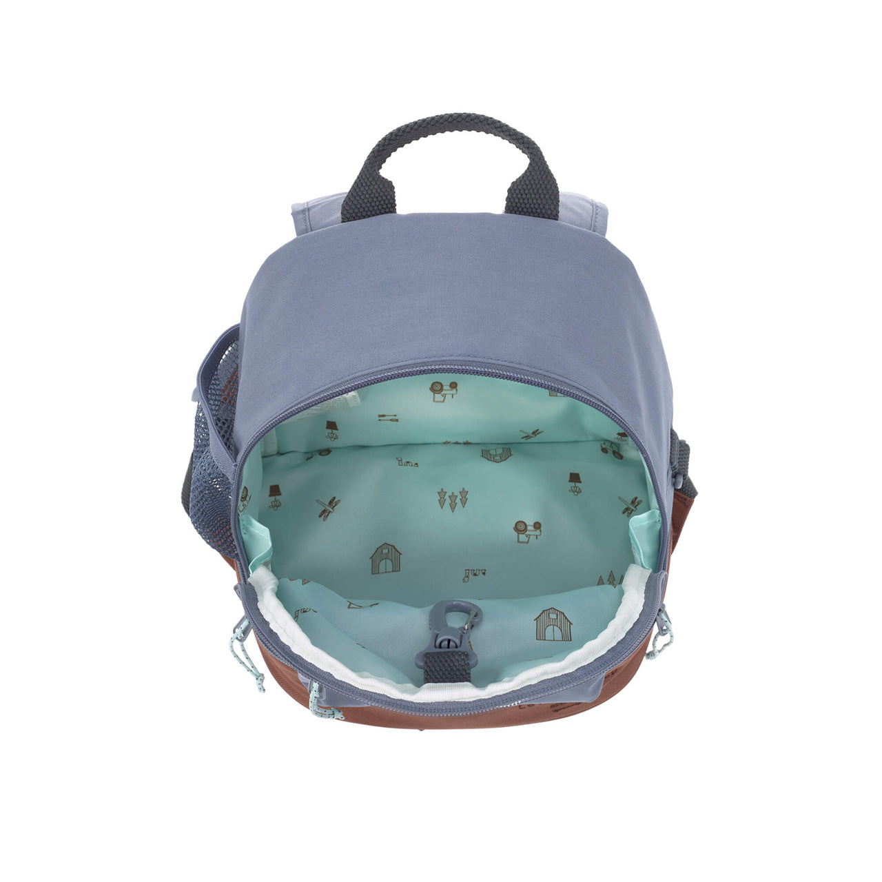 Laessig-Kindergartenrucksack-Adventure-Traktor-blau-offen-1203001496-lafueliki