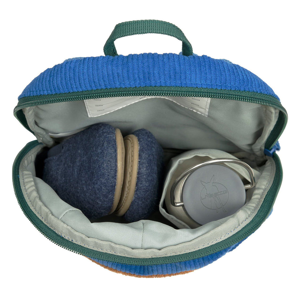 Laessig-Kindergartenrucksack-Tiny-Cord-Little-Gang-Smile-blau-1203042290-Rucksack-offen-lafueliki