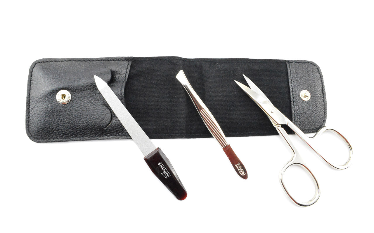 Linksh-nder-Manik-re-Taschenset-Leder-schere-Links