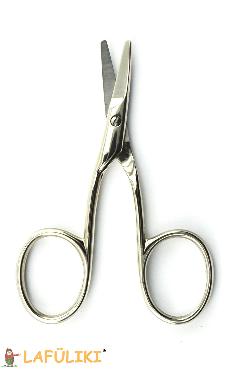 Linkshaender-Baby-Nagelschere-vernickelt-poliert-Solingen-offen-lafueliki
