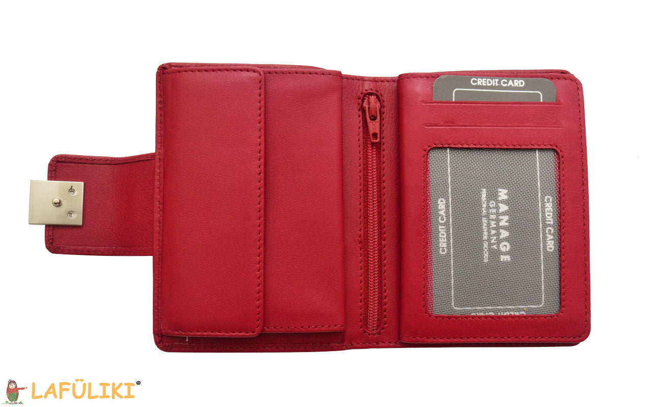 Linkshaender-Damenboerse-mit-Metallverschluss-rot-Manage-geldboerse-offen-lafueliki