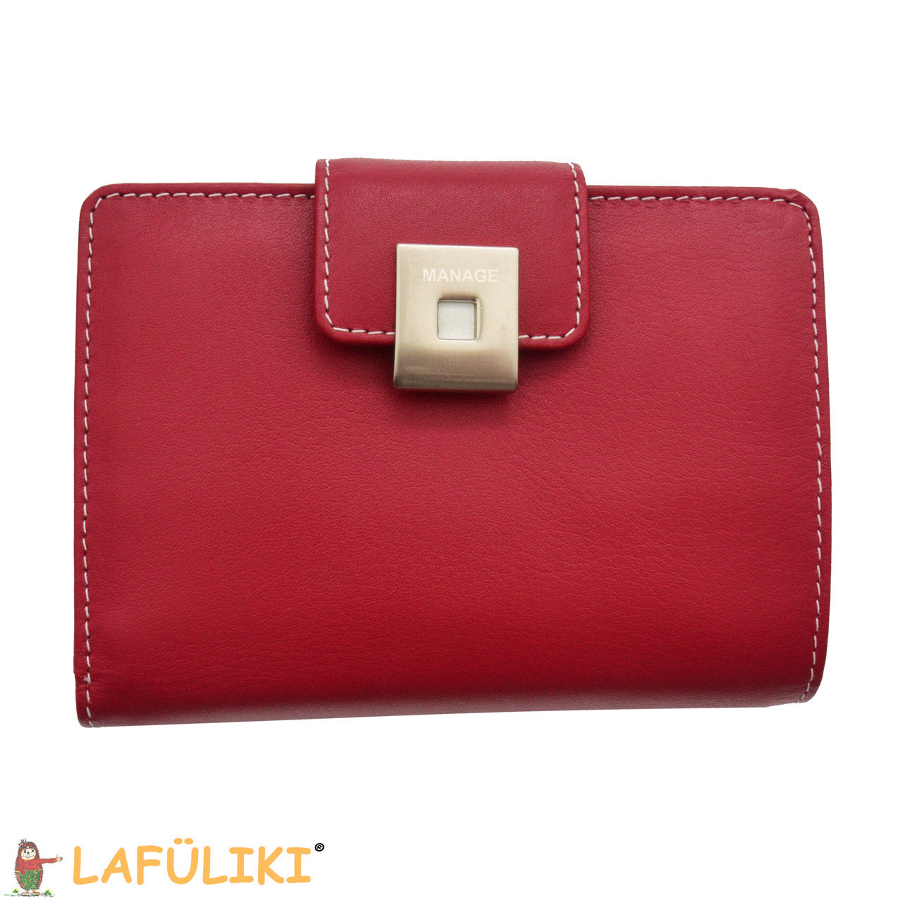 Linkshaender-Damenboerse-rot_2-Metallverschluss-Manage-geldboerse