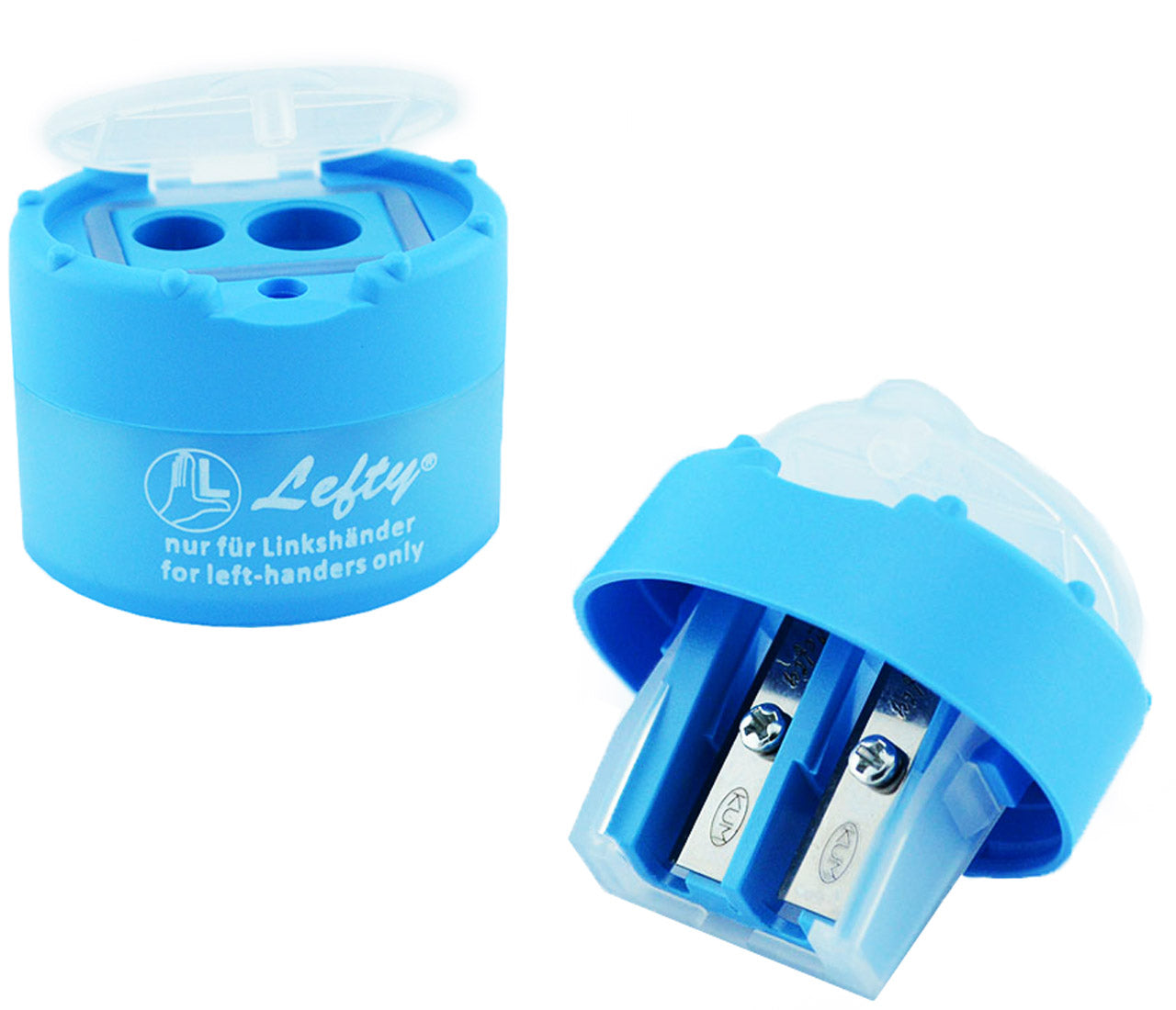 Linkshaender-Doppeldosenspitzer-Click-Clackb-lau