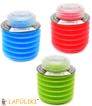 Linkshaender-Doppeldosenspitzer-gross-kum-pop-farben-anspitzer-dicke-und-duenne-stifte-lafueliki